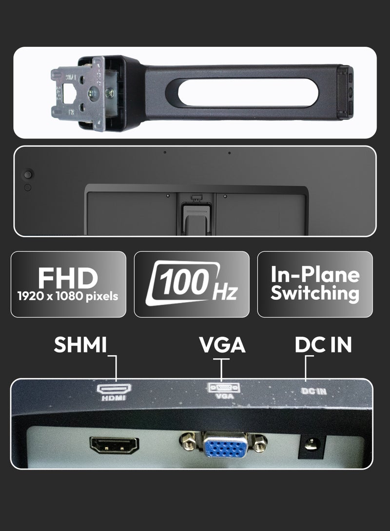 ستارجولد شاشة ألعاب IPS عالية الدقة بالكامل مقاس 24 بوصة، بتردد 100 هرتز، بدون إطار، مزودة بمنفذ HDMI، وتقنية حماية العين، وتقنية منع الوميض. - Image 4